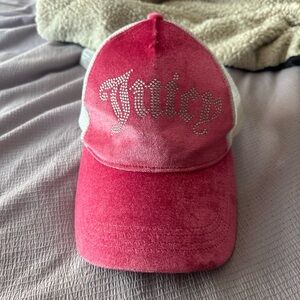 Juicy Couture Pink Bedazzled Netted Trucker Hat